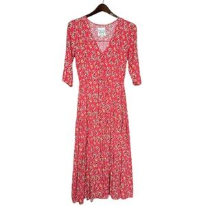 Sunday Mi Amor Women’s Red Ditzy‎ Floral Midi Dress | Women’s Size XS